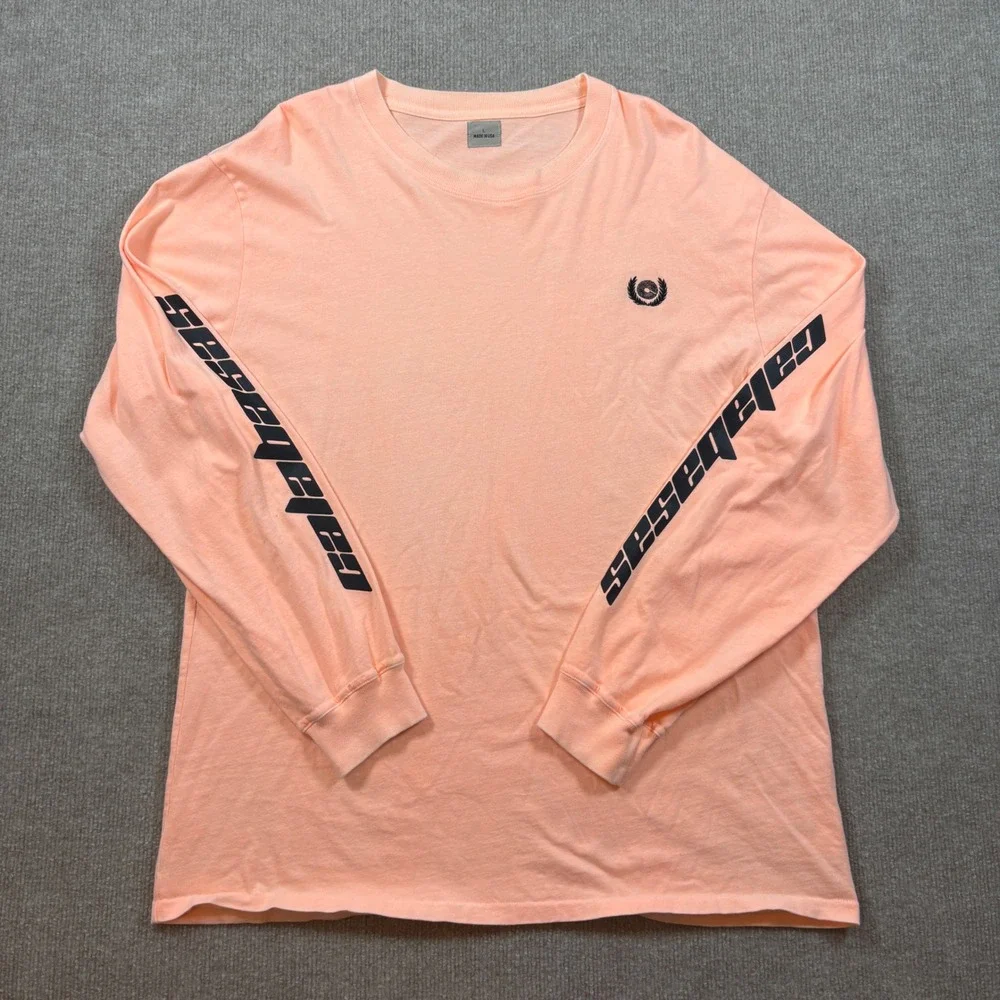 Authentic Kanye West YZY Peach Calabasas Long Sleeve Shirt Men's Size Large - Picture 1 of 7